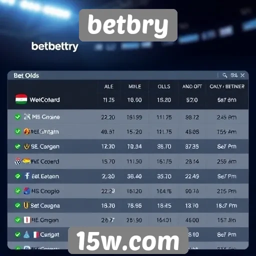 Comparação das odds oferecidas pela betbry